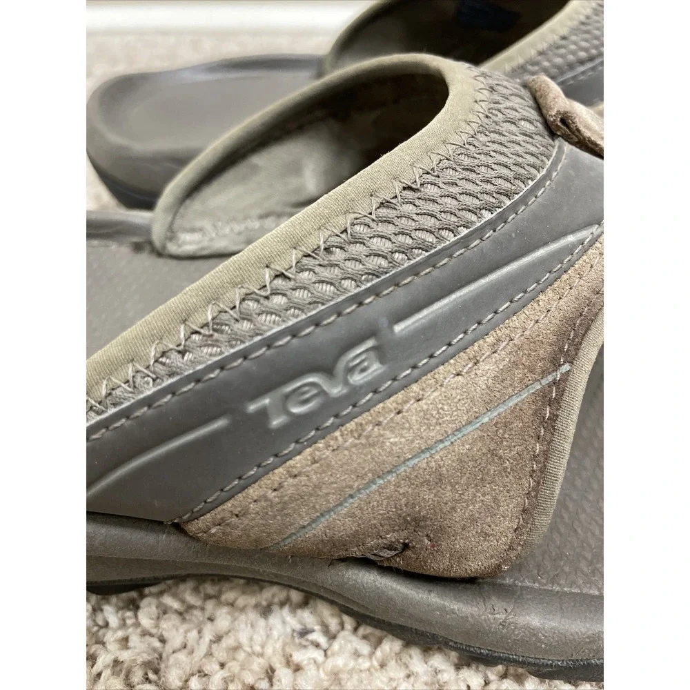 Teva Flip Flop‎ Sandal Mens 10 Comfort House Shoes Outdoors Gray Brown Casual